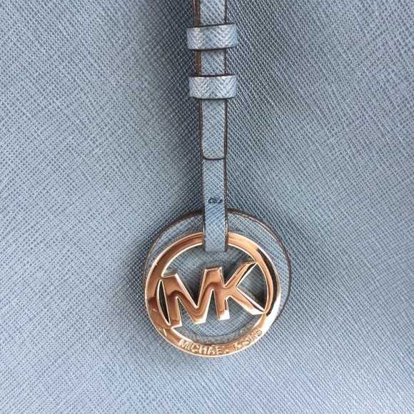 Michael Kors Jet Set Saffiano Leather Large Travel Vacation Shoulder Bag Tote MK - Picture 4 of 16